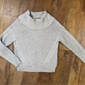 Fashion Nova Gray Cowl Neck High Low Knit Sweater Size Med